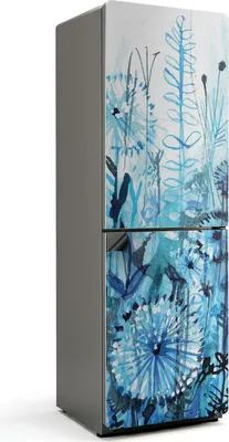 Produktbild von Blumenaquarellmuster – Magnetische Kühlschrank Abdeckung – Dekorfolie magnetisch Küche – Kühlschrank Magnet Deko – selbstklebende Magnettafel – Magnetfolie für Kühlschranktür – 60x180 cm