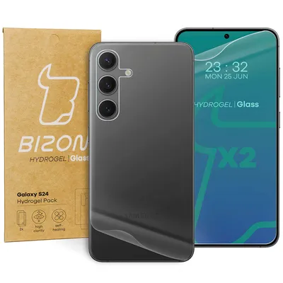 Produktbild von Hydrogel Folie für Display und Rückseite, Galaxy S24, Bizon Glass Hydrogel Pack, 2 Stück
