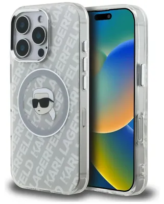 Obrázok produktu pre Kryt Karl Lagerfeld IML s logom Karl Head, kompatibilný s MagSafe, pre iPhone 16 Pro, sivý (KLHMP16XHMKBKHG)