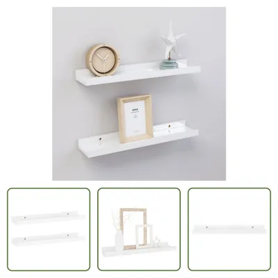 Immagine prodotto di The Living Store Mensole da parete 2 pz. Bianco lucido 40x9x3 cm