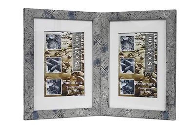 Obrázek produktu pro Multirámeček na fotografie MARMO 15x21 cm DOUBLE vertikální/vertikální šedý