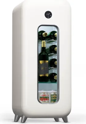 Produktbild von Klarstein Freistehender Weinkühlschrank 1 Zone, Getränkekühlschrank Klein, Kleiner Weinschrank, Wein-Kühlschrank Klein mit Glastür, Indoor/Outdoor Flaschenkühlschrank, Wine Fridge, 15 Flaschen