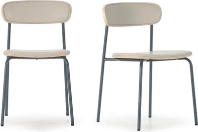 Produktbild von CALICOSY - Stühle 2er-Set aus Kunstleder mit Metallbeinen, H 78 cm - AYA