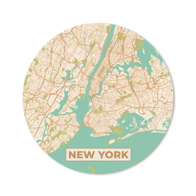 Produktbild von MuchoWow® Mauspad Mousepad New York - Vintage - Stadtplan - Karte 30x30 cm - Mousepads - Maus Mat - Pad - Mausunterlage - Tischunterlage - Schreibtischmatten