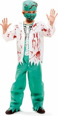 Imagen del producto de Disfraz de esqueleto de mamá, ideal para niños, color verde, tallas 7-9 años. Color verde, tallas 7-9 años