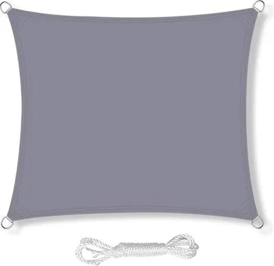 Produktbild von Famanu Sonnenschutzmarkise mit Montageschnüren, PES-Polyester, wasserabweisend, 3,6 x 3,6 m, quadratische Markise mit 98% UV-Schutz für Garten,