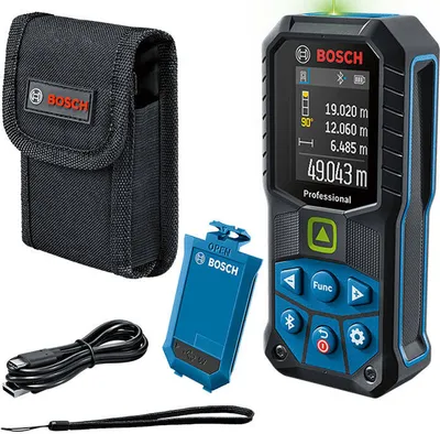 Zdjęcie produktu dla Bosch GLM 50-27 CG Professional, Dalmierz laserowy, cm, ft, wejście, m, mm, Czarny, Niebieski, Cyfrowy, IP65, 50 m