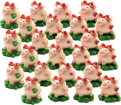 Produktbild von 24 Glücksschweine Figuren Glücksbringer Schweinchen
