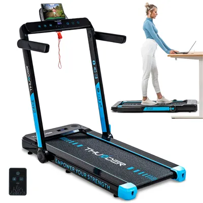Produktbild von Laufband Thunder RACE BLACK 105x40,5cm 14km/h FitShow klappbar Bluetooth Lautsprecher Transportrollen