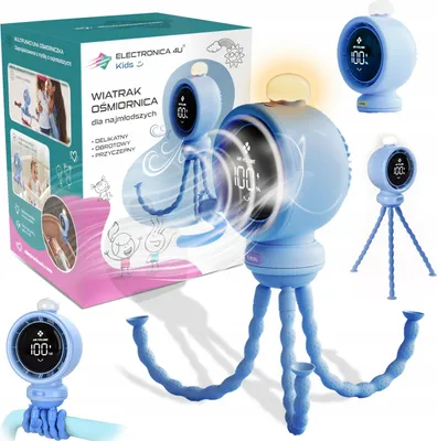 Obrázok produktu pre Ventilátor pre kočík alebo detskú postieľku, chladenie s LED osvetlením