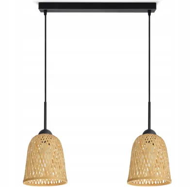 Obrázek produktu pro LUXOLAR Závěsné svítidlo Natural Bamboo 2 plameny E27 60 W - Závěsné svítidlo do obývacího pokoje, kuchyně - stropní svítidlo BOHO Design