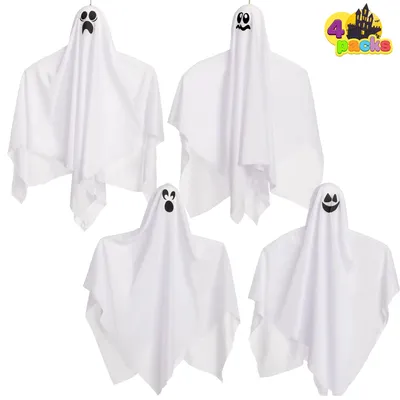 4er-Set Halloween-Geister, 70 cm, leuchtend, für draußen