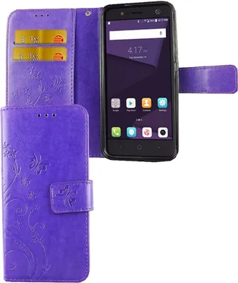 Produktbild von Schutz Hülle Blumen für Handy ZTE Blade V8 Lite Violett