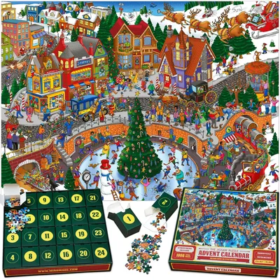 Image de Calendrier de l'Avent puzzle - 24 boîtes de 1008 pièces - Multicolore