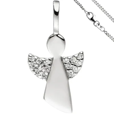 Produktbild von JOBO Anhänger Engel Schutzengel 925 Sterling Silber Zirkonia mit Kette 42 cm