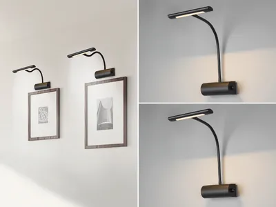 Produktbild von LED Wandleuchten SET Schwarz, flexible dimmbare Bilderlampen für Flur und Diele