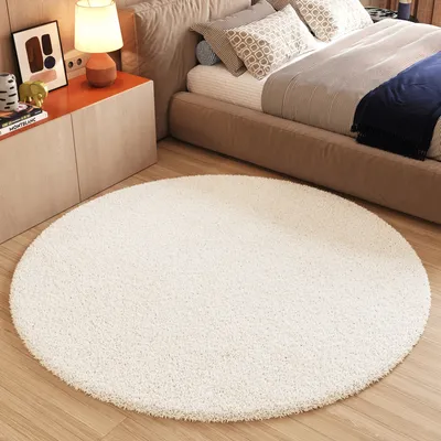 Produktbild von Koberec Obývacia izba Spálňa Jednofarebný Moderný dizajn Košatý Vysoký vlas Krémový Mäkký Okrúhly ÖKOTEX 160 x 160 cm