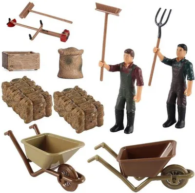 Productafbeelding van Miniatuur set van boerderijdieren, 12-delig