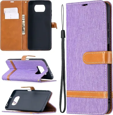Produktbild von König Design Hülle kompatibel mit Xiaomi Poco X3 Kunstleder Handyhülle - Handy Case Violett