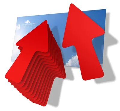 Immagine prodotto di Frecce adesive - Arancione - 14 cm - Set da 12 - Per interno ed esterno