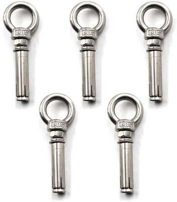 Productafbeelding van 304 roestvrijstalen ringanker met schroefdraad (5 stuks), 6 x 50 mm