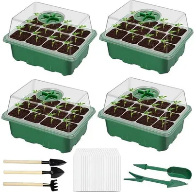 Produktbild von Famanu Set Anzuchtschalen - ideal für Gewächshaus - 4 Stück - PVC-Kunststoff
