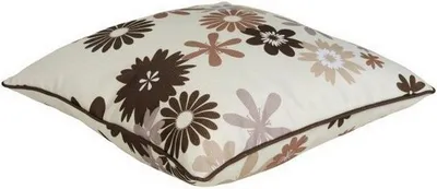 Produktbild von Kissen - Kuschelkissen Capri Blüten braun beige - ca 47x47 cm - mit Füllung