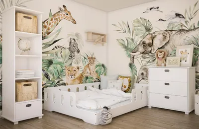 Image de Lit d'enfant lit de sol 140x200 cm blanc avec protection contre les chutes et sommier à lattes, lit au ras du sol lit d'adolescent lit simple 200x140