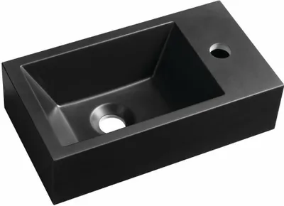 Produktbild von Sapho AMAROK Gussmarmor-Waschtisch 40x22cm, rechts, schwarz matt
