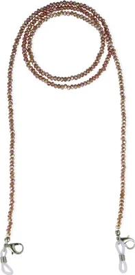 Produktbild von Brillenkette Maskenkette mit Glaskristallperlen - Taupe
