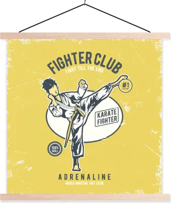 Produktbild von MuchoWow® Textilposter Karate - Mann - Jahrgang 40x40 cm mit holzfarbenen Rahmen - Posterleiste