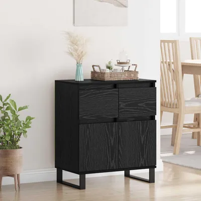 Image de Maison Exclusive - Buffet à tiroirs aspect chêne noir 60 x 35 x 70 cm