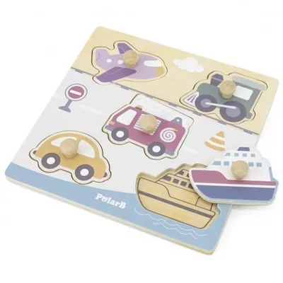 Zdjęcie produktu dla Drewniane Puzzle Pojazdy Z Pinezkami Lumarko!