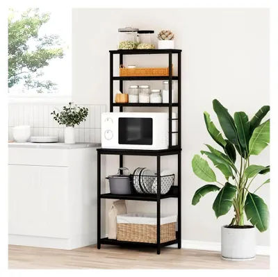 Produktbild von Industrielles Küchenregal Schwarz Eichen-Optik, 60 x 40 x 168 cm, Holzwerkstoff, für Küche und Essbereich