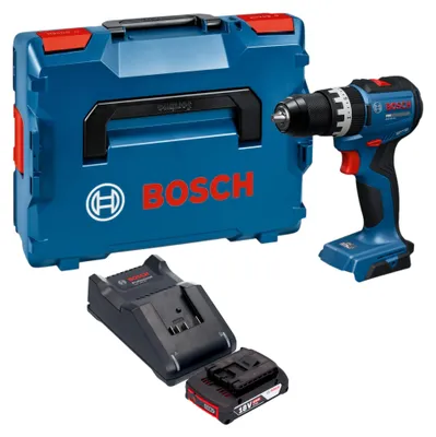 Image de Perceuse-visseuse à percussion sans fil Bosch GSB 18V-52 Professional 18 V 70 Nm Brushless + 1 batterie 2,0 Ah + chargeur + L-Boxx