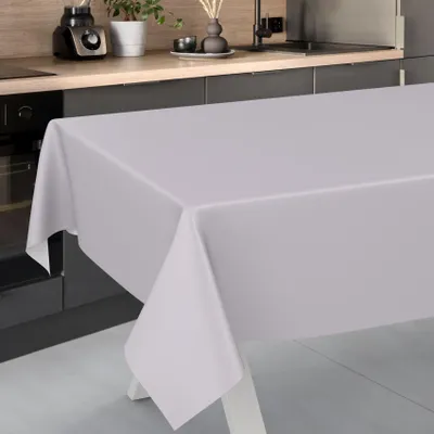 Produktbild von Tischdecke Textil-Optik UNI Grau 180x100cm Schnittkante Wachstuch abwaschbar