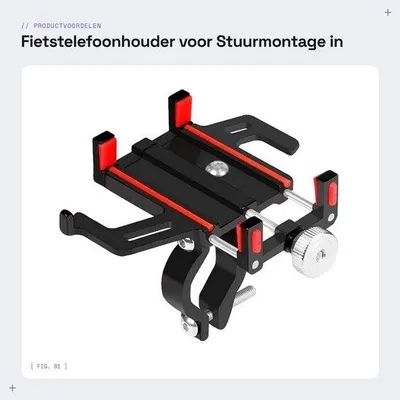 Produktbild von Handyhalterung für Lenker, rot