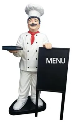 Obrázok produktu pre Koch Figur Statue Skulptur Werbefigur Menütafel Werbeaufsteller Restaurant