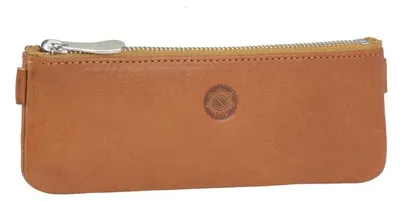 Image de Étui à crayons en cuir - Marron naturel, 16 cm