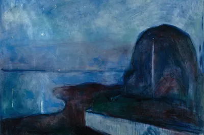 Obrázek produktu pro Edvard Munch Art Print Obraz - Hvězdná noc, 1893 (80 x 120 cm)