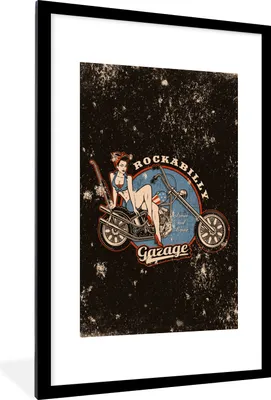 Produktbild von MuchoWow® MuchoWow® Gerahmtes Poster Mannshöhle - Frau - Retro 60x90 cm - Poster mit zchwarzem Bilderrahmen - Dekoration - Wandposter Wohnzimmer - Hochwertig