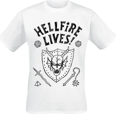 Produktbild von Stranger Things T-Shirt Herren Season 5 - Hellfire Lives! weiß XL
