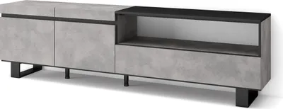 Image de COZY Meuble TV, Banc Télé, 200x35x57cm, Pour les TV jusqu'à 80", Ciment