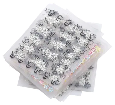Produktbild von 50 Blatt, mehrfarbig, stilvolle 3D-Nagelaufkleber mit Blumenmuster, selbstklebend, zur Nageldekoration
