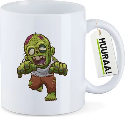 Produktbild von Huuraa Kaffeetasse Zombie Fabelwesen 330ml Weiß Keramik Kaffeebecher Geschenkidee