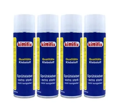 Produktbild von Kittifix Sprühkleber extra stark nicht korrigierbar 4 × 500 ml