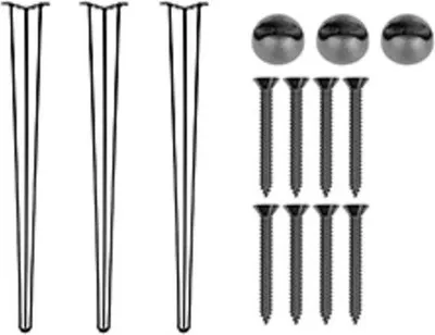 Produktbild von Famanu Tischbeine Metall Schwarz - 91,5 cm - 3-Stab Hairpin Beine