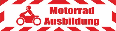 Produktbild von INDIGOS UG - Magnetschild "Motorradausbildung" mit Rahmen 45 x 12 cm - Magnetfolie für Auto / LKW / Truck / Baustelle / Firma