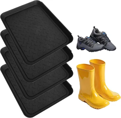 Obrázek produktu pro Misky na odkapávání bot - Sada 4 kusů - 35 x 27,5 x 3 cm, podložka pod boty, podložka na boty, miska na odkapávání bot