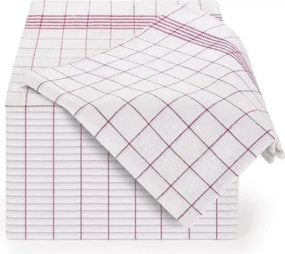 Zdjęcie produktu dla Ściereczki kuchenne Unyqoos® Premium – zestaw 10 sztuk, 100% bawełna, czerwone w kratkę, 50x70 cm, 200 g/m², możliwość prania w temperaturze 95°C, nadają się do suszenia w suszarce